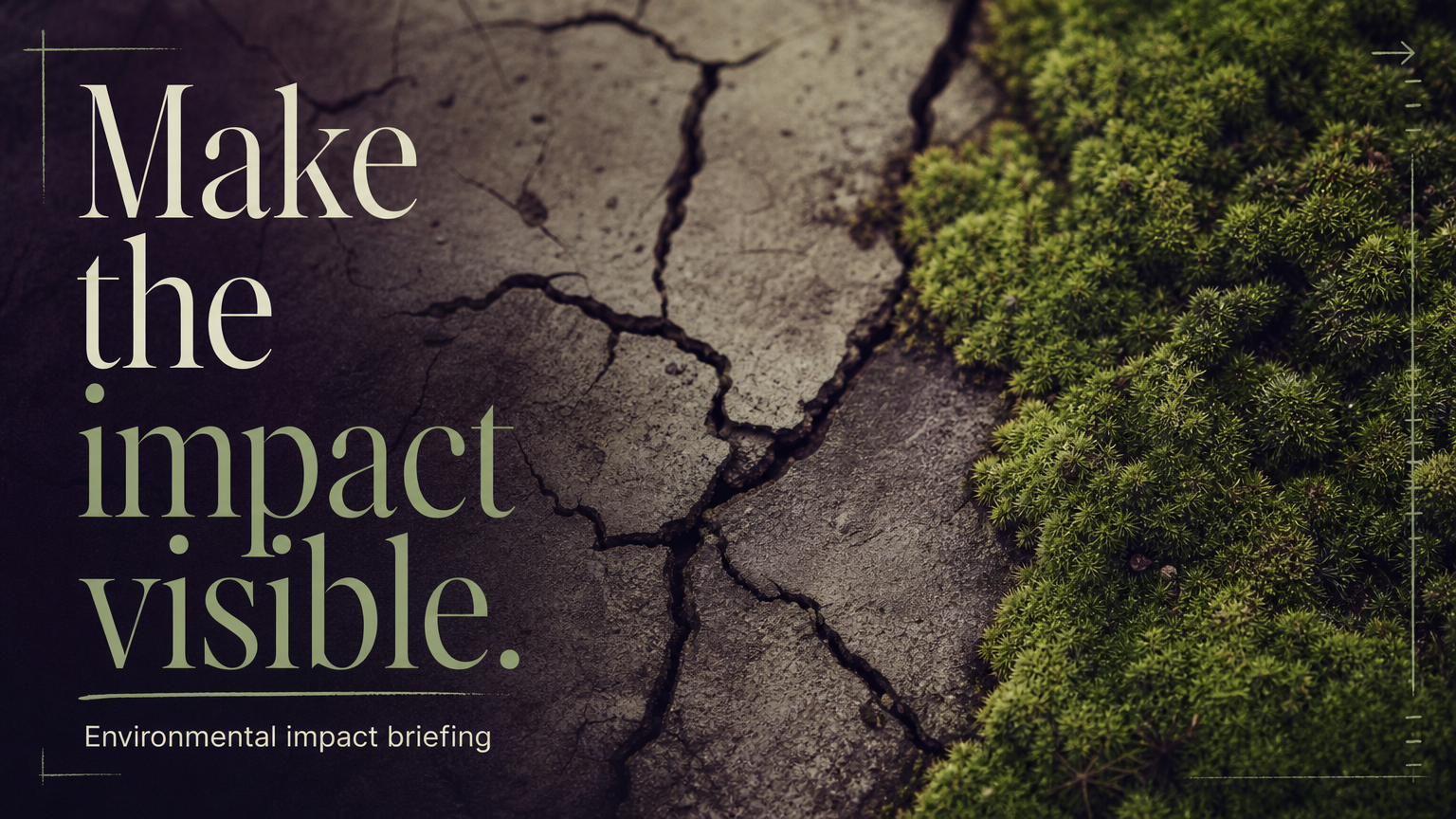 Make the impact visible. Environmental impact briefing