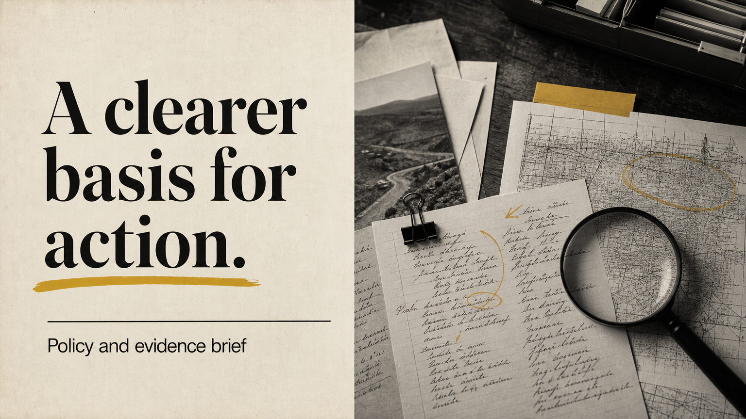 A clearer basis for action. Policy and evidence brief