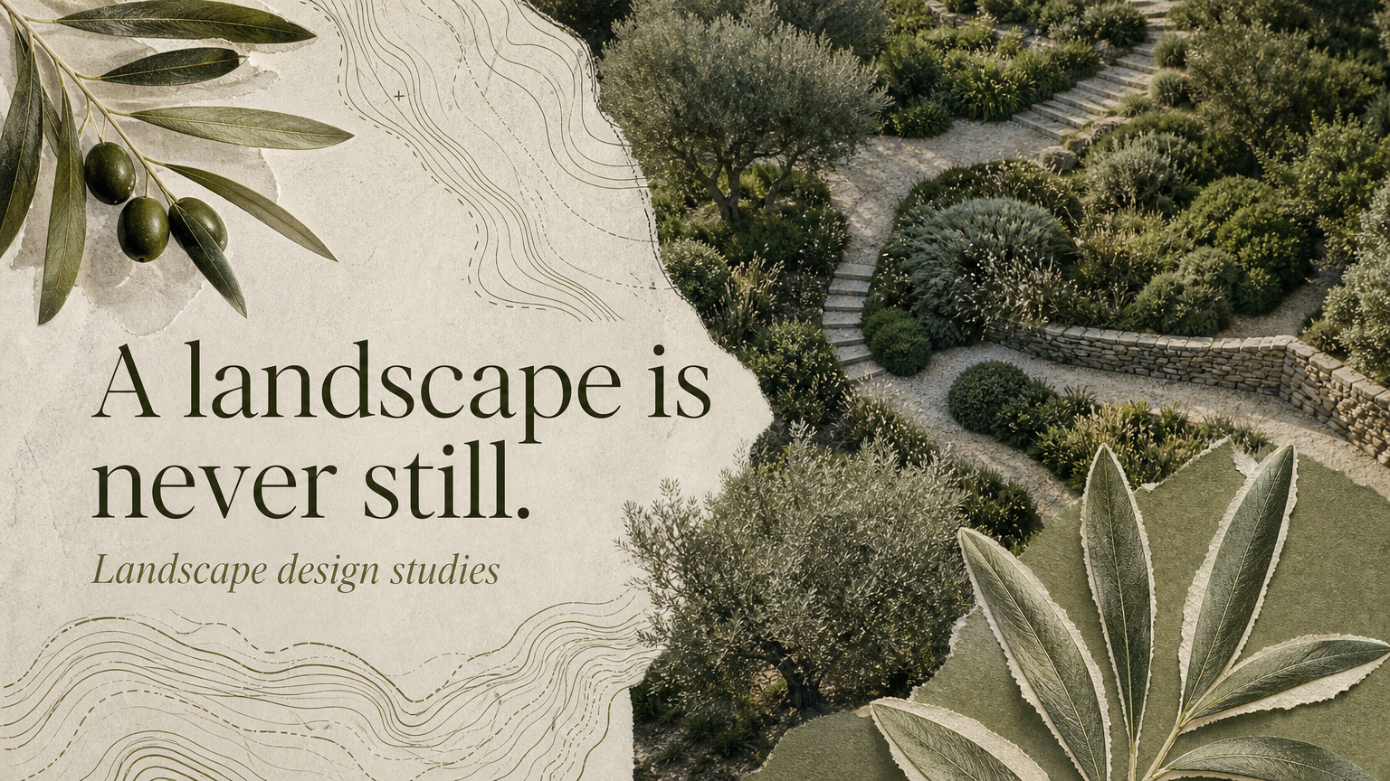 A landscape is never still. Landscape design studies