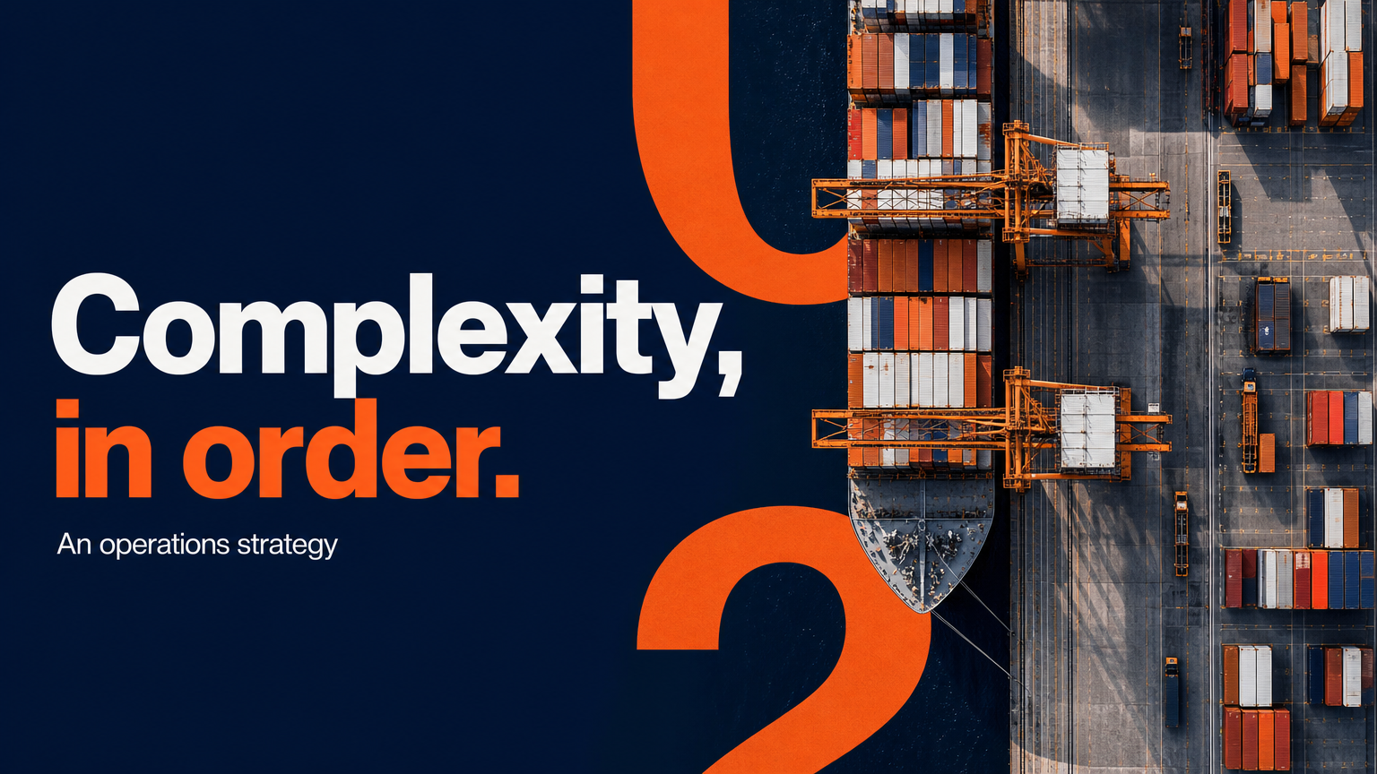 Complexity, in order. An operations strategy