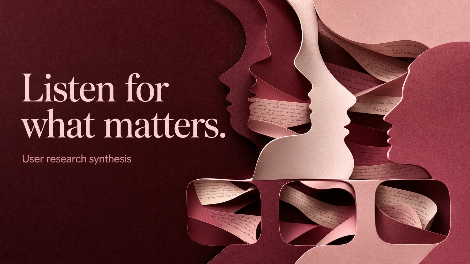 Listen for what matters. User research synthesis