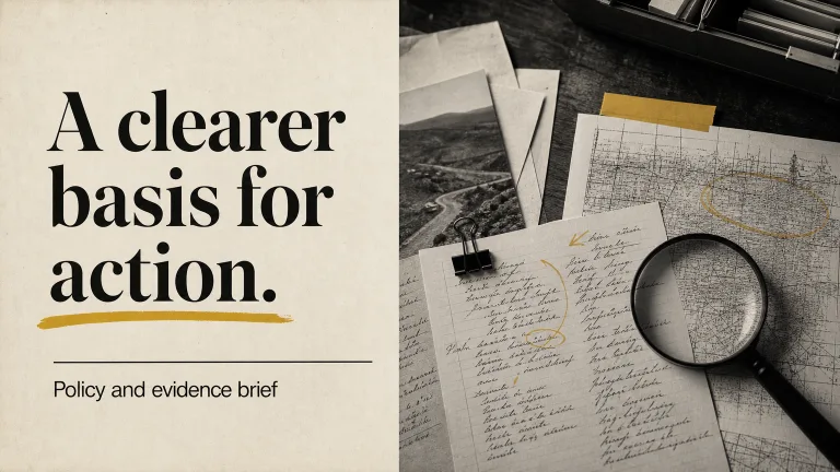 A clearer basis for action. Policy and evidence brief